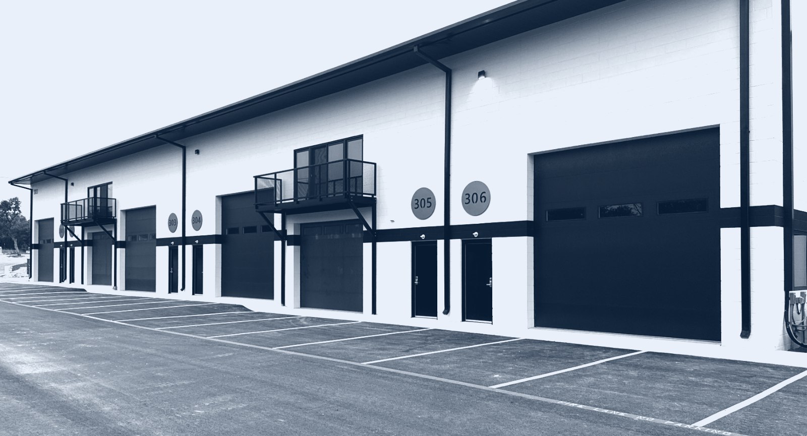 Completed small-bay flex building, units 301 to 306